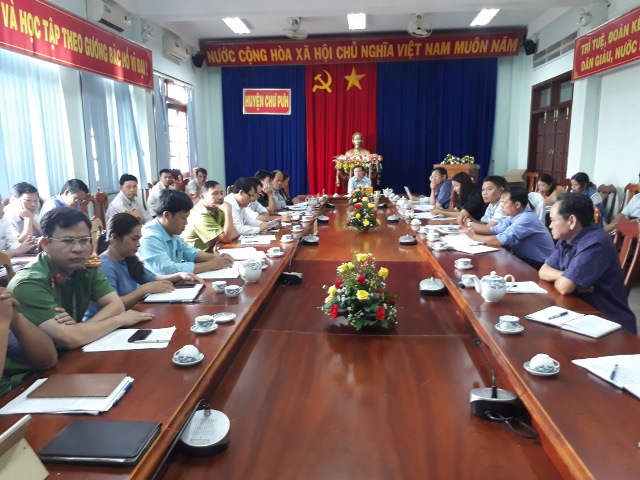 UBND huyện Chư Pưh tổ chức Hội nghị sơ kết công tác tháng 8 và triển khai nhiệm vụ công tác tháng 9 năm 2019