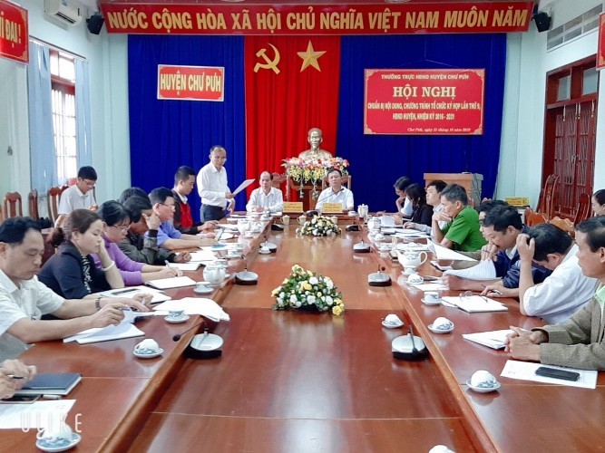 Thường trực HĐND huyện Chư Pưh tổ chức Hội nghị chuẩn bị nội dung, chương trình tổ chức Kỳ họp thứ Chín, HĐND huyện khoá IX