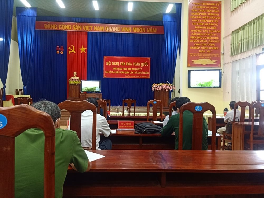 Huyện ủy tổ chức Hội nghị trực tuyến Hội nghị Văn hóa toàn quốc triển khai thực hiện Nghị quyết Đại hội đại biểu toàn quốc lần thứ XIII của Đảng