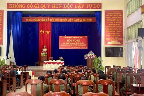 Xã Chư Pưh: Hội nghị sơ kết đánh giá tình hình hoạt động của lực lượng tham gia bảo vệ an ninh, trật tự ở cơ sở 9 tháng đầu năm 2025
