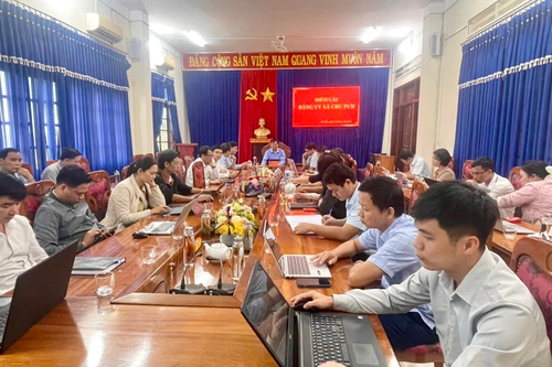 Xã Chư Pưh: Dự hội nghị trực tuyến thông báo nhanh kết quả Hội nghị lần thứ 14 Ban Chấp hành Trung ương Đảng khóa XIII